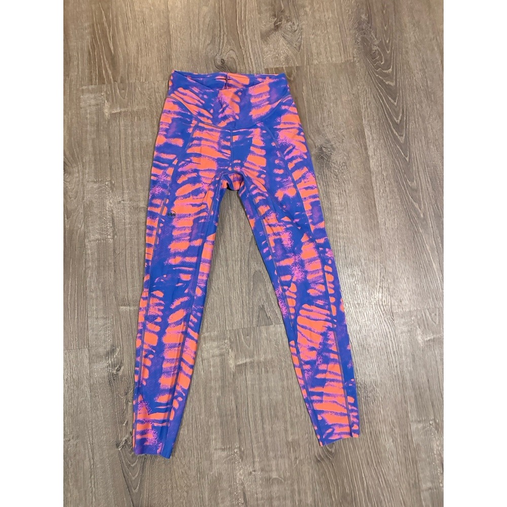 Janji Women's 7/8 Groundwork Tight Cyanotype Papaya XS Pants Running Athletic